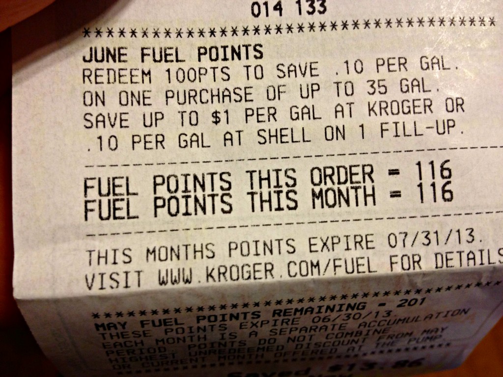 Kroger fuel points