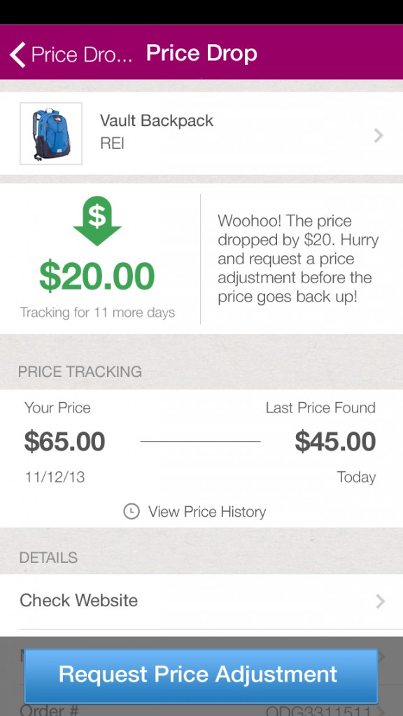 iOS Price Drop detail